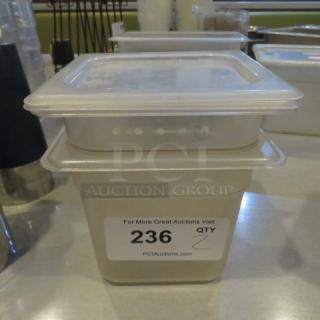 1/6 Size 6 Inch Deep Food Storage Container With Lid. 2XBID
