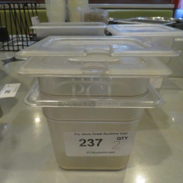 1/6 Size 6 Inch Deep Food Storage Container With Lid. 2XBID - Image 1 of 1