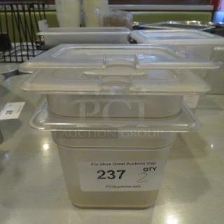 1/6 Size 6 Inch Deep Food Storage Container With Lid. 2XBID