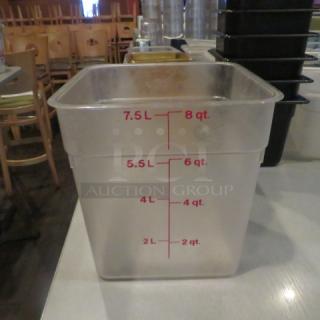 One 8 Quart Food Storage Container.