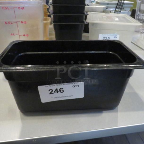 One 1/3 Size 6 Inch Black Food Storage Container. - Image 1 of 1
