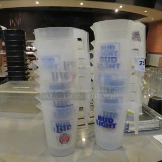 One Lot Of 16 Assorted Poly Beer Pitchers.