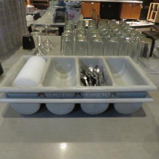 Flatware Holder With Flatware. 2XBID