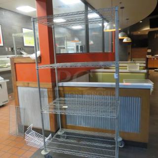 One Metro Shelf With 4 Shelves On Casters. 48X24X80