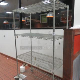 One Metro Shelf With 4 Shelves On Casters. 48X24X80