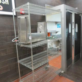 One Metro Shelf With 4 Shelves On Casters. 48X24X80