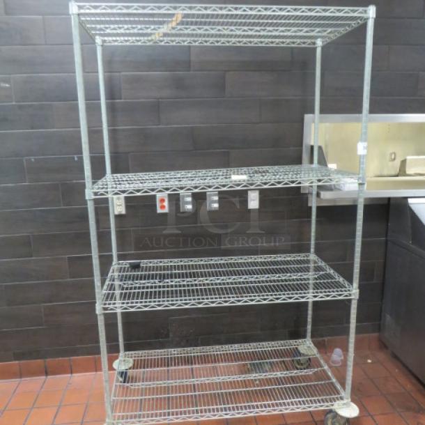 One Metro Shelf With 4 Shelves On Casters. 48X24X80 - Image 1 of 1