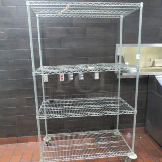 One Metro Shelf With 4 Shelves On Casters. 48X24X80