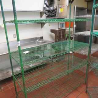 One Green Metro Shelf With 4 Shelves. 60X18X75