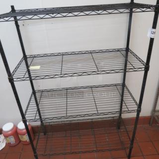 One Black  Metro Shelf With 4 Shelves. 36X16X54.5