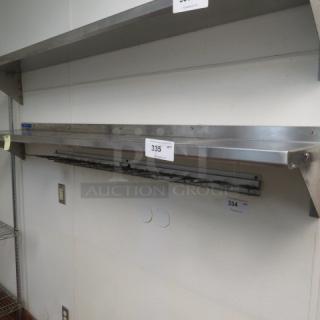 One Stainless Steel Wall Mount Shelf. 72X12X0