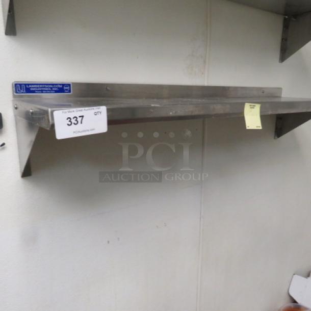 One Stainless Steel Wall Mount Shelf. 48X12X0 - Image 1 of 1