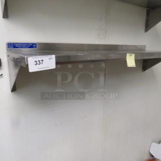 One Stainless Steel Wall Mount Shelf. 48X12X0