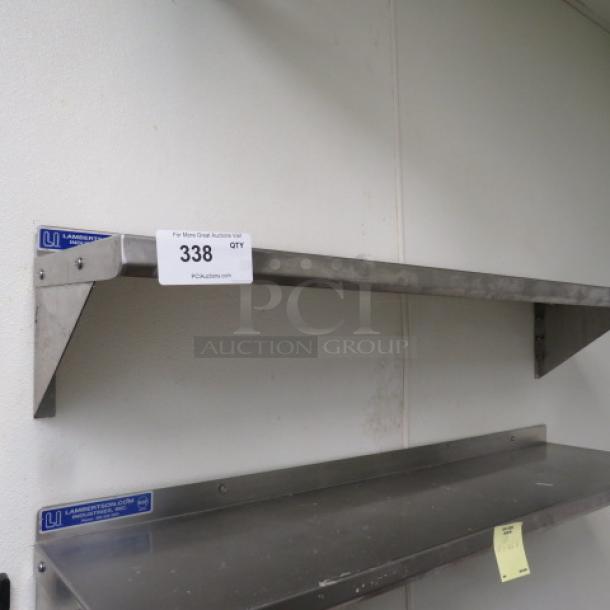 One Stainless Steel Wall Mount Shelf. 48X12X0 - Image 1 of 1
