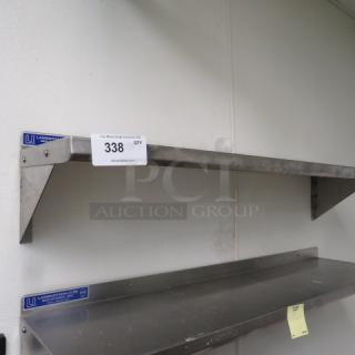 One Stainless Steel Wall Mount Shelf. 48X12X0