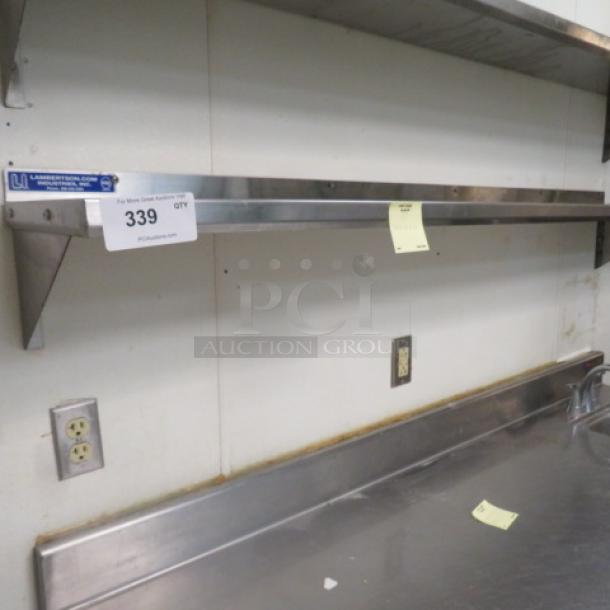 One Stainless Steel Wall Mount Shelf. 72X12X0 - Image 1 of 1