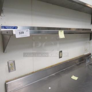 One Stainless Steel Wall Mount Shelf. 72X12X0