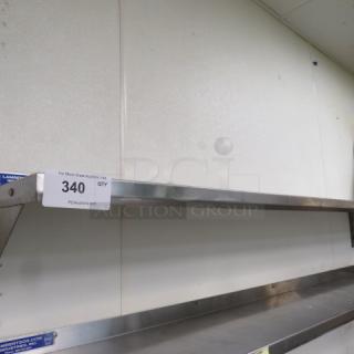 One Stainless Steel Wall Mount Shelf. 72X12X0