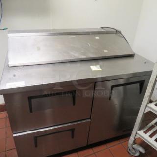 One True 2  Drawer, 1 Door Refrigerated Prep Table On Casters. Model# TSSU-48-12D-2. 115 Volt. 48.5X30X40. $6124.08