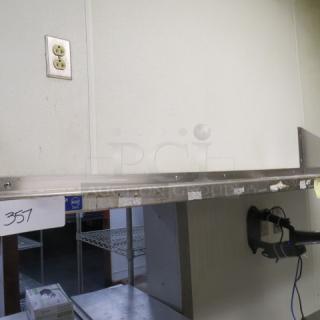 One Stainless Steel Wall Mount Shelf. 60X12X10