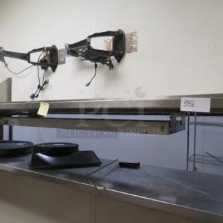 One Stainless Steel Wall Mount Shelf. 72X12X10