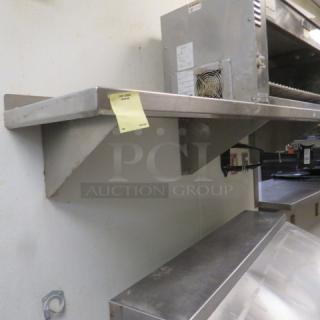 One Stainless Steel Wall Mount Shelf. 60X18X11