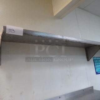 One Stainless Steel Wall Mount Shelf. 48X12X10