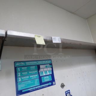 One Stainless Steel Wall Mount Shelf. 72X12X10