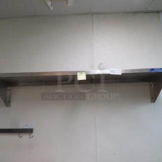 One Stainless Steel Wall Mount Shelf. 60X12X10