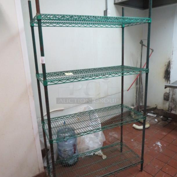 One Green Metro Shelf With 4 Shelves. 41.5X18X75 - Image 1 of 1