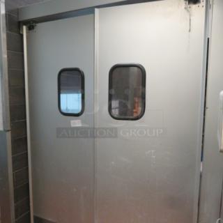Stainless Steel Kitchen Traffic Door. 2XBID 29X83