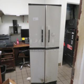 One 2 Door Poly Cabinet. 25.5X18.5X72