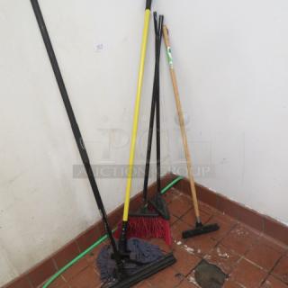 One Lot Of Mops/Brooms.
