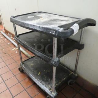 One 3 Shelf Poly Cart On Casters.