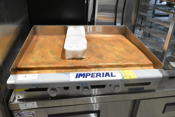 BRAND NEW SCRATCH AND DENT! Imperial ITG-36 Stainless Steel Commercial Countertop Natural Gas Powered Flat Top Griddle. 30,000 BTU. - Image 1 of 6