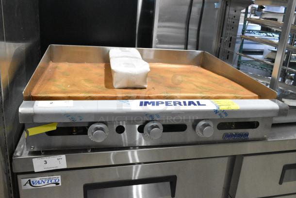 BRAND NEW SCRATCH AND DENT! Imperial ITG-36 Stainless Steel Commercial Countertop Natural Gas Powered Flat Top Griddle. 30,000 BTU. - Image 2 of 6