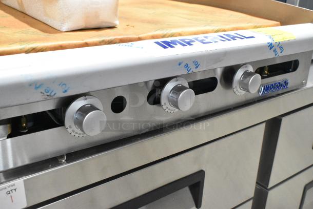 BRAND NEW SCRATCH AND DENT! Imperial ITG-36 Stainless Steel Commercial Countertop Natural Gas Powered Flat Top Griddle. 30,000 BTU. - Image 3 of 6