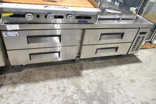 BRAND NEW SCRATCH AND DENT!  2024 Avantco 178CBE72HC Stainless Steel Commercial 4 Drawer Chef Base on Commercial Casters. 115 Volts, 1 Phase. Tested and Working!