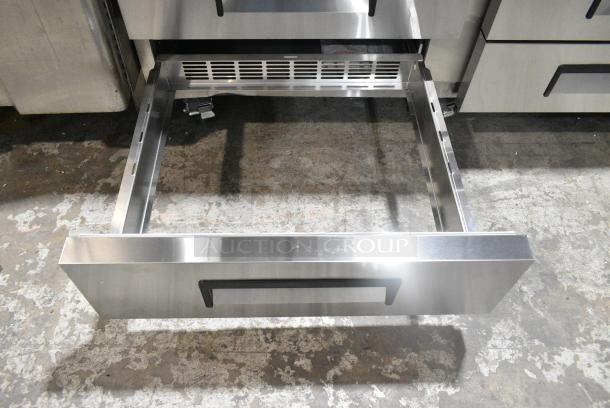 BRAND NEW SCRATCH AND DENT!  2024 Avantco 178CBE72HC Stainless Steel Commercial 4 Drawer Chef Base on Commercial Casters. 115 Volts, 1 Phase. Tested and Working! - Image 5 of 8