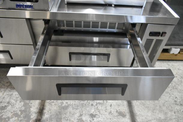 BRAND NEW SCRATCH AND DENT!  2024 Avantco 178CBE72HC Stainless Steel Commercial 4 Drawer Chef Base on Commercial Casters. 115 Volts, 1 Phase. Tested and Working! - Image 6 of 8