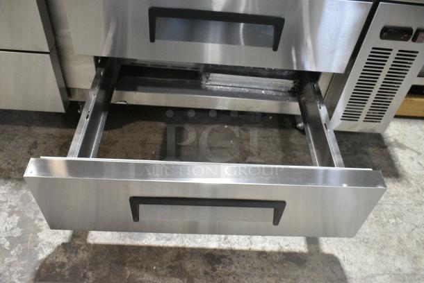 BRAND NEW SCRATCH AND DENT!  2024 Avantco 178CBE72HC Stainless Steel Commercial 4 Drawer Chef Base on Commercial Casters. 115 Volts, 1 Phase. Tested and Working! - Image 7 of 8