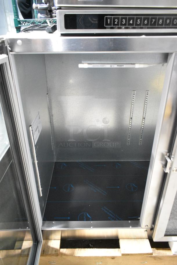 BRAND NEW SCRATCH AND DENT! Beverage Air BB72HC-1-G-S Stainless Steel Commercial 3 Door Back Bar Cooler Merchandiser. 115 Volts, 1 Phase. Tested and Working! - Image 3 of 6