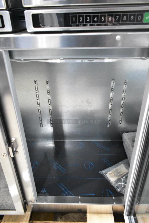 BRAND NEW SCRATCH AND DENT! Beverage Air BB72HC-1-G-S Stainless Steel Commercial 3 Door Back Bar Cooler Merchandiser. 115 Volts, 1 Phase. Tested and Working! - Image 4 of 6