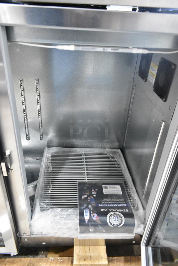 BRAND NEW SCRATCH AND DENT! Beverage Air BB72HC-1-G-S Stainless Steel Commercial 3 Door Back Bar Cooler Merchandiser. 115 Volts, 1 Phase. Tested and Working! - Image 5 of 6