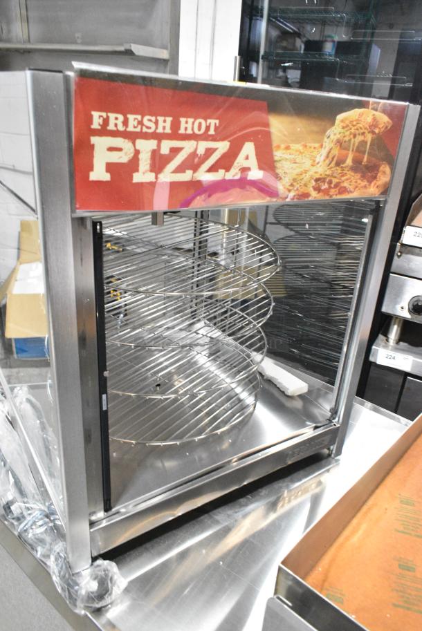 BRAND NEW SCRATCH AND DENT! ServIt 423PDW18D2 Stainless Steel Commercial Countertop 18" Self-Service Pizza Warmer with 4-Shelf Rotating Rack. 115 Volts, 1 Phase. Tested and Working! - Image 6 of 8