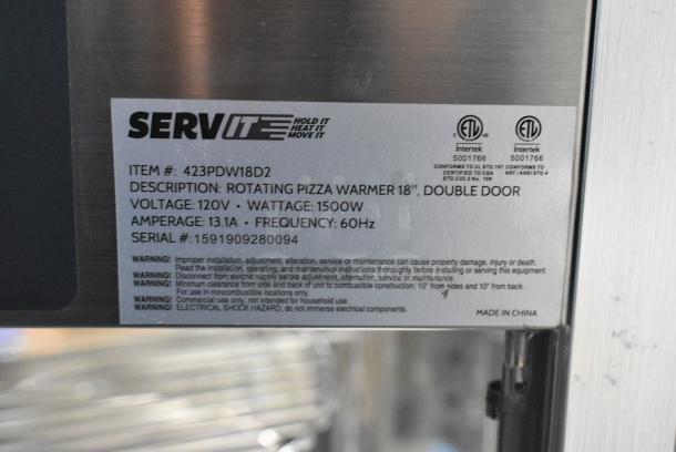 BRAND NEW SCRATCH AND DENT! ServIt 423PDW18D2 Stainless Steel Commercial Countertop 18" Self-Service Pizza Warmer with 4-Shelf Rotating Rack. 115 Volts, 1 Phase. Tested and Working! - Image 8 of 8
