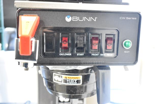 BRAND NEW SCRATCH AND DENT! 2024 Bunn CWTF15 Stainless Steel Commercial Countertop 12 Cup Automatic Coffee Brewer with 3 Lower Warmers and Hot Water Faucet and Poly Brew Basket. 120 Volts, 1 Phase. - Image 3 of 7