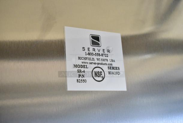 BRAND NEW SCRATCH AND DENT! Server SR-4 Stainless Steel Commercial Countertop Pump Dispenser with 4 Fountain Jars and 4 Stainless Steel Pumps - Image 7 of 8