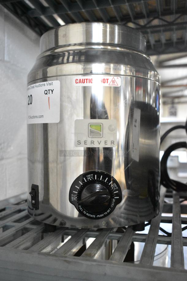 BRAND NEW SCRATCH AND DENT! Server FSP Stainless Steel Commercial Countertop Topping Warmer w/ Pump. 120 Volts, 1 Phase. Tested and Working! - Image 1 of 7