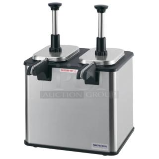 BRAND NEW SCRATCH AND DENT! Server 85899 Sainless Steel Commercial Countertop Twin EZ-Topper Topping Warmer.